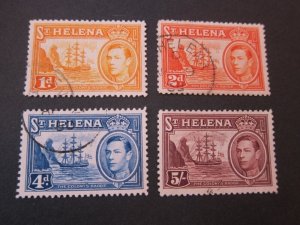 St Helena 1938 Sc 119A,121,122B,126 FU