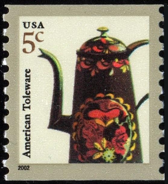 SC#3612 5¢ Toleware Coffeepot Single Reprint (2012) MNH