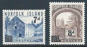 Norfolk Island #21-2 NH Surcharges