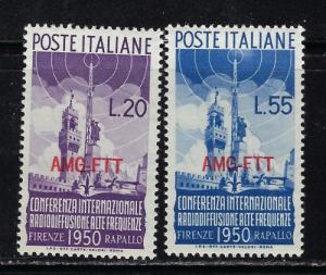 Italy-Trieste 77-78 NH 1950 O/P on Italy stamps