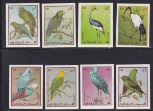 Ajman M394-404, Birds, Complete Set of Imperf Stamps, NH