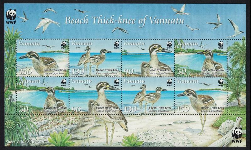 Vanuatu Birds WWF Beach Thick-knee MS SG#MS1063 MI#1401-1404 SC#979