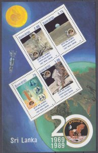 1989 Sri Lanka 884-887/B40 20 years of Apollo 11 moon landing