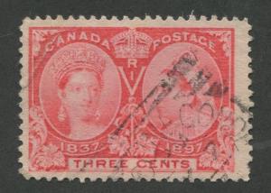 CANADA #53 USED JUBILEE SQUARED CIRCLE CANCEL STE. CUNEGONDE