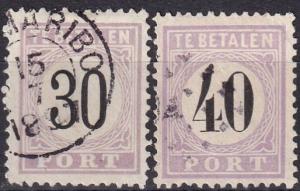 Surinam #J6a, J7a F-VF Used CV $35.00  Z827