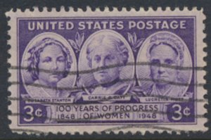 USA  SC#  959   Used 1948 100 Years Progress of Women see scan