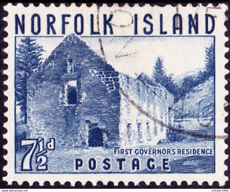 NORFOLK ISLAND 1953 QEII 7½d Deep Blue SG15 FU