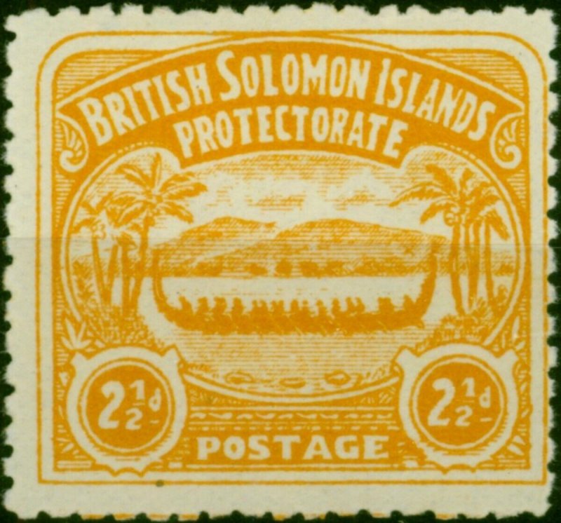 British Solomon Islands 1907 2 1/2d Orange-Yellow SG4 Fine & Fresh LMM