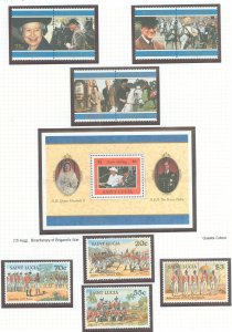 St. Lucia #1068-1071/1076-1079 Mint (NH) Single (Complete Set) (Military) (Queen)