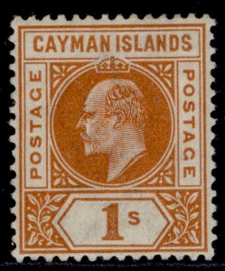 CAYMAN ISLANDS EDVII SG7, 1s orange, LH MINT. Cat £65.