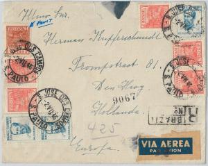 62249 - BRAZIL - POSTAL HISTORY -  REGISTERED  COVER to THE NETHERLANDS 1946