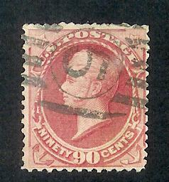US #166 90¢ PERRY, ROSE CARMINE, VG, Used