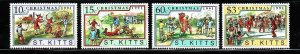 St. Kitts-Sc#328-31- id7-unsed NH set-Christmas-Traditional play-1991-