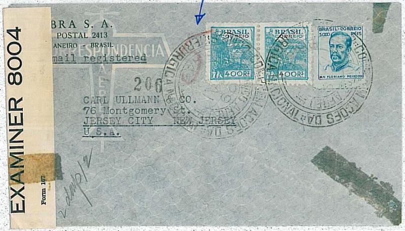 POSTAL HISTORY : BRAZIL - AIRMAIL COVER to USA 1942  - CENSORED