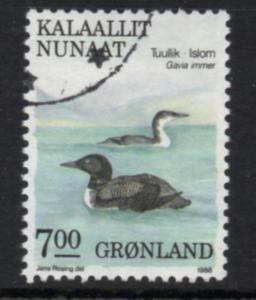 Greenland Sc 186 1988 7 kr Bird stamp used