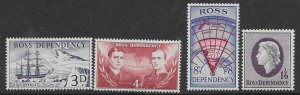 Ross Dependency  L1-4   1957  set 4   Mint VF NH