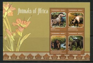 CLOSE OUT TANZANIA ANIMALS OF AFRICA SHEET MINT NH