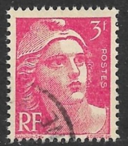 FRANCE 1945-47 3fr Deep Rose Marianne Issue Sc 540 VFU