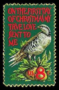 PCBstamps   US #1445 8c Christmas, Partridge, MNH, (19)