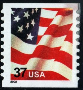 SC#3632 37¢ Flag Coil Single (2002) SA