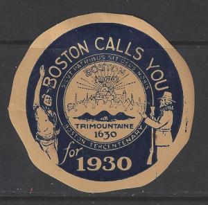 1930 Boston Tencentenary Promotional Poster Stamp (AW59)