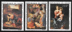 Niger Scott C245-C247 MNHOG - 1974 Christmas Issue - SCV $5.75