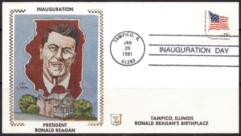 F1033   UNITED STATES   Cover # 1597      Inauguration Day, Ronald Reagan