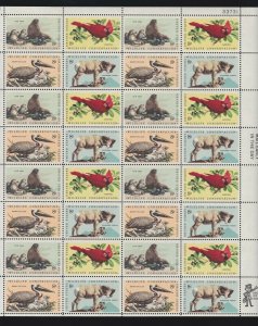 US 1464-67 8c Wildlife Conservation Mint Stamp Sheet OG NH