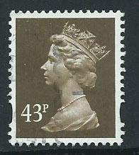 GB  QE II  Machin 43p SG Y1716 VFU