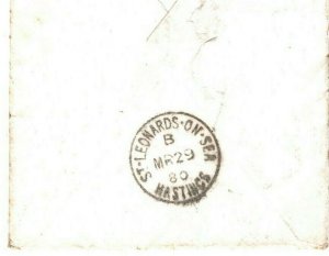 GB Cover St Leonard's on Sea Hastings Penny Red Plate 187 1880 {samwells} NN64