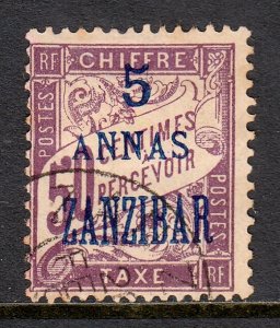 France (Offices in Zanzibar) - Scott #J5 - Used - See description - SCV $25