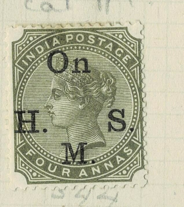 india 1874-82 - ON.H.M.S OVERPRINT - QV 4AS   SG NO 044 MM