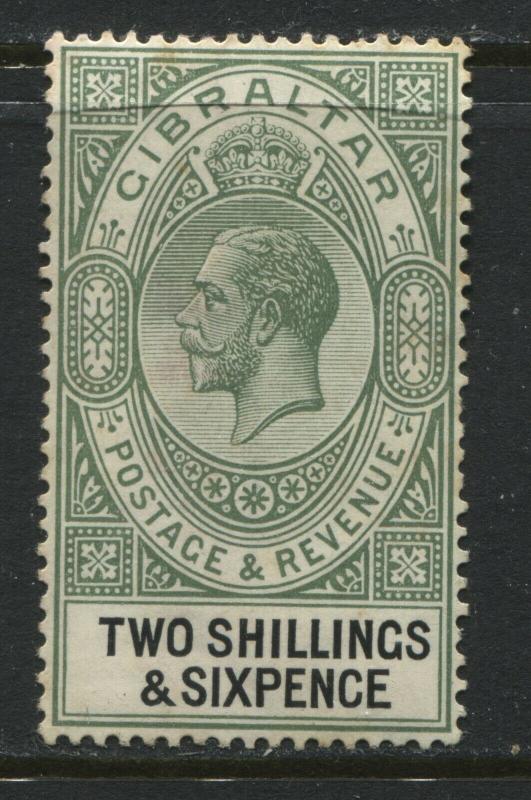 Gibraltar KGV 1921 2/6d mint o.g. some tone spots on reverse