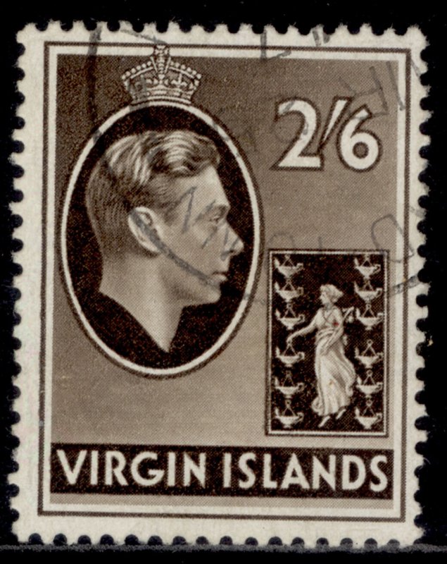 BRITISH VIRGIN ISLANDS GVI SG118a, 2s 6d sepia, VERY FINE USED. ORDINARY PAPER