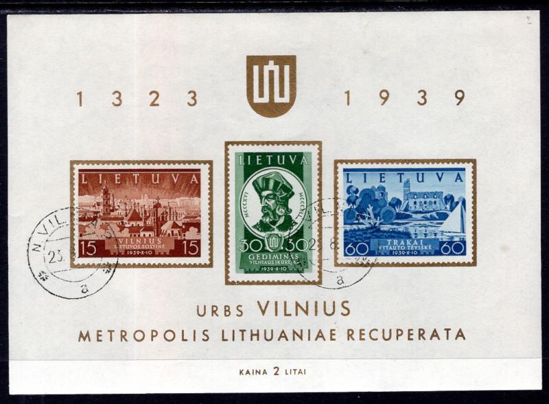 Lithuania 316a Souvenir Sheet CTO NH VF