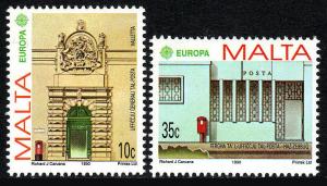 Malta 749-750, MNH. EUROPA CEPT. Post Offices, 1990