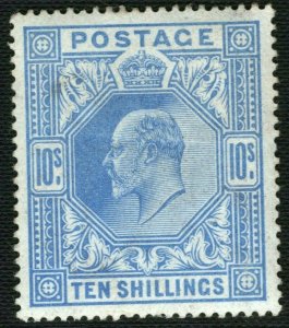 GB KEVII DLR High Value SG.265 10s Ultramarine (1902) Mint LMM Cat £1,000 BRRED1 