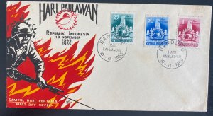 1955 Bandung Indonesia First Day Cover FDC Hari Pahlwan