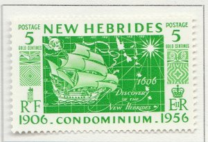 British NEW HEBRIDES 1956 5c MH* Stamp A28P31F28834