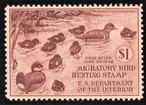 DUCK STAMP US Mint Sc  #RW8 1941 - VF - MNH