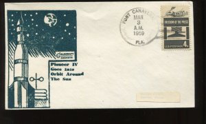 MARCH 3 1959 PIONEER 4 PROBE Launch Goldcraft Cover PORT CANAVERAL FL (LV 831)