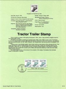 US SP883 Tractor Trailer 2548 Souvenir Page FDC