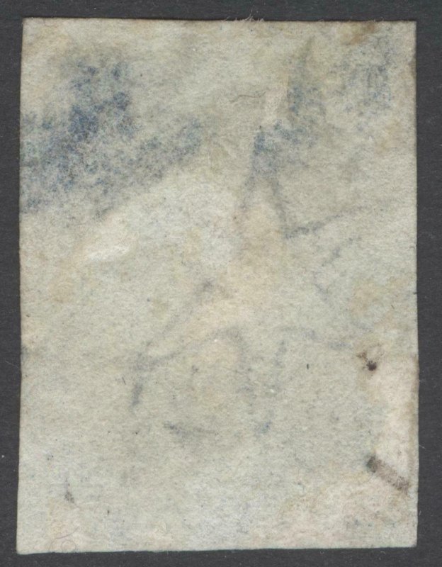 St Helena 1856 6d Blue, Imperf Wmk Large Star SG 1 Scott 1 FU Cat £180($232)