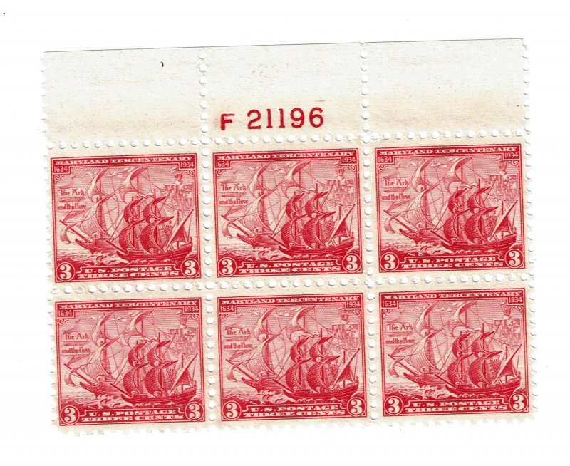 US plate blocks, Scott 726,736,and 738.  All blocks of six and NH,