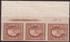 #346 Mint NH, VF, Plate number strip of 3, imprint (CV $130) (CV $25 - ID3061...