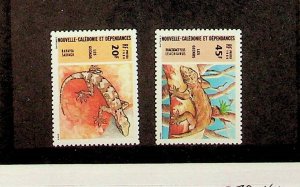 NEW CALEDONIA Sc 539-40 NH ISSUE OF 1986 - REPTILES