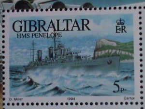 GIBRALTAR STAMP-1994 SC#660 WORLD WAR II WARSHIPS MNH S/S SHEET-VF VERY FINE