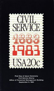 USPS 1st Day Ceremony Program #2053 Civil Service 100th Pendleton Act 1883-1983