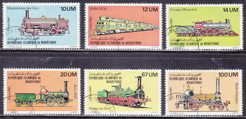 Mauritania 469-474  Trains 1980