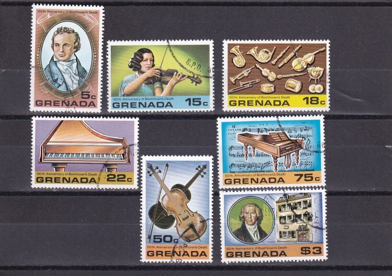 SA06a Grenada 1978 The 150th Anniversary of the Death of Beethoven used stamps